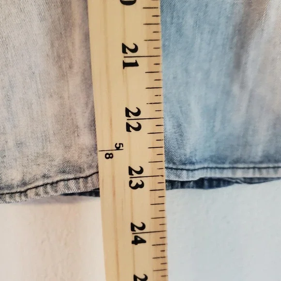 Vintage American Eagle Shirt Womens Small Denim Pearl Snap Western‎ Fade Cowgirl - Picture 5 of 9